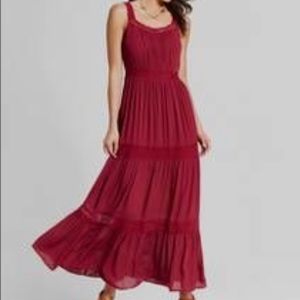 NWT Knox Rose Burgundy Boho Maxi Dress XS